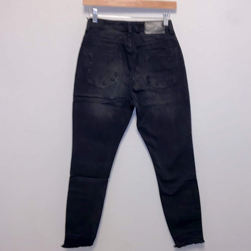 One Teaspoon NWT Black Oak Firebirds Distressed Raw Edge Cropped Jeans 3112 - Picture 7 of 15